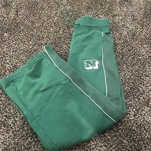 Nike Green Sweatpants with White Trim